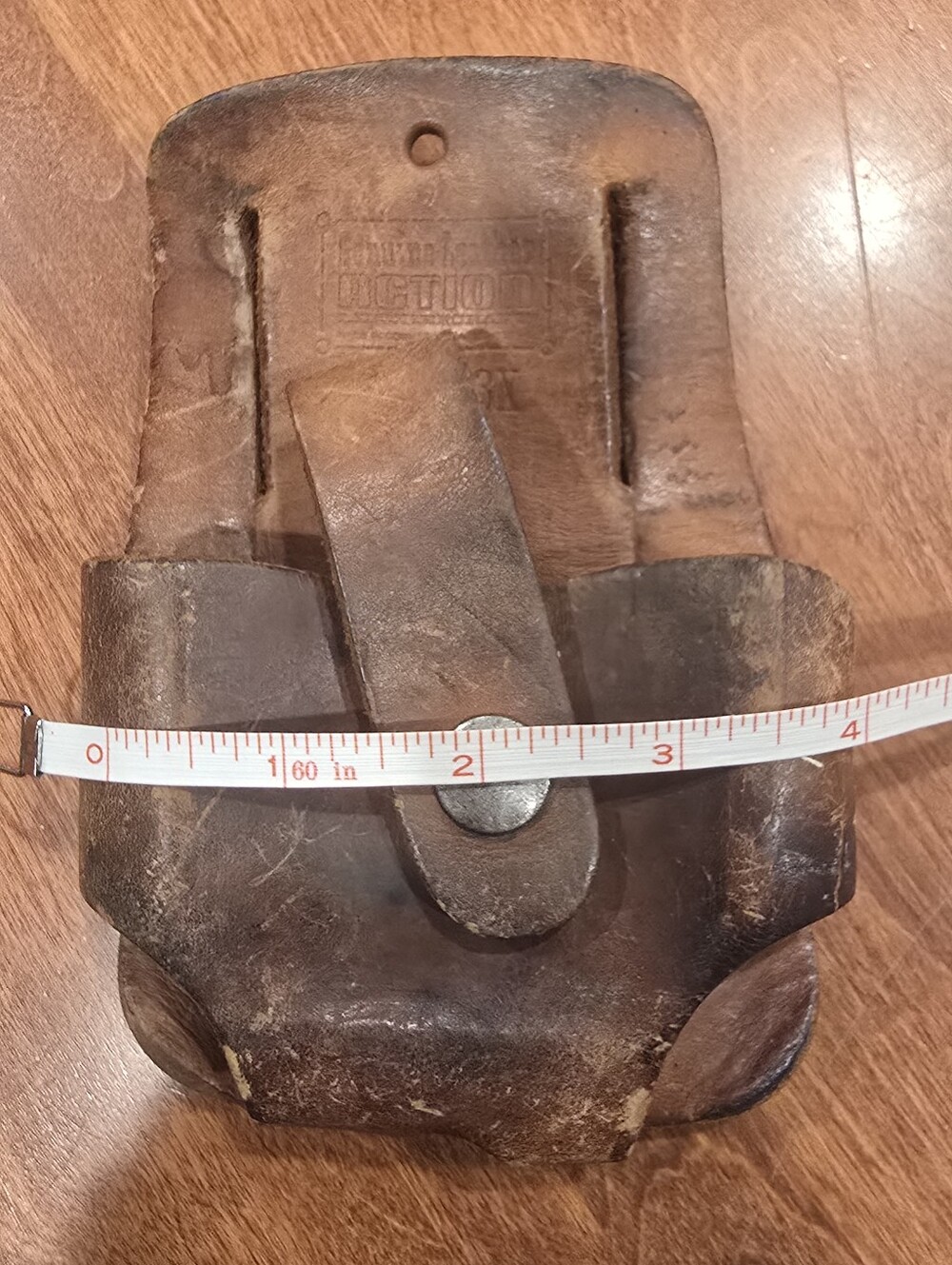Vtg Leather Tape Measure Holder - Picture 3 of 4